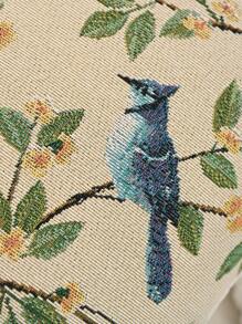 1 件喜鹊树枝提花枕套或腰垫，适用于卧室、客厅、沙发 - 彩色 - 查看 9