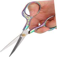 1pc Stainless Steel Non-Slip Handle Beard Scissors, Small Scissors For Men To Trim Jagged Beards - Multicolor - View 6