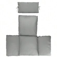 1Pc Egg Chair Cushion Hanging Basket Seat Cushion Thicken Soft Egg Swing Chair Pad Hanging Egg Chair Cushion With Headrest For Wedding Decoration - 灰色 - 查看 3