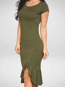Women Dresses - xanh quân đội - Xem 3