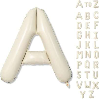 40 Inch White Letter Balloons, Suitable For Birthday Party Decoration, Large A-Z Letter Balloons For Graduation Ceremony, Baby Shower, Wedding Anniversary, New Year Party Supplies, Valentine's Day