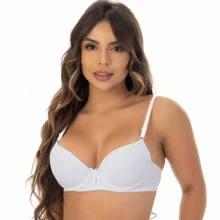 Kit 2 Sutiã com Bojo Básico Liso Alça Fina Soutien