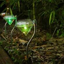 4 piezas Luz solar LED de cristal en forma de arco para jardín, adecuada para hermosos caminos y céspedes al aire libre