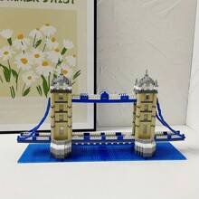 A Set Of World-Famous Architecture Model Building Blocks, Small Particle Assembly Toy, Including Big Ben, London Tower Bridge, The Louvre Collection, Ideal For Architecture Enthusiasts, Desktop Ornament, Bag Packaging - In Bag - View 3