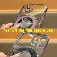 1 Ốp Điện Thoại TPU Mạ Bạc Có Bảo Vệ Camera Cho Giá Đỡ Magsafe, Vỏ Bảo Vệ Chống Rơi Thông Minh Tương Thích Với Apple IPhone 15pro Max 14 13 12 11 Bảo hiểm Toàn diện - Bạc - Xem 6