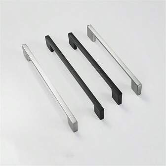 1pc/2PCS Simple Black Brushed Aluminum Alloy Furniture Kitchen Cabinet Door Handles Drawer Knobs Glass Cabinet Wardrobe Door Pulls Furniture Handle Hardware