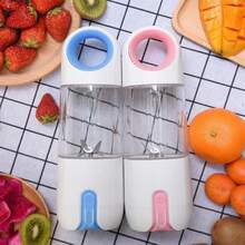 Máy ép trái cây Máy xay sinh tố Cốc đựng nước ép điện Mini USB Di động có thể sạc lại Du lịch 480ml 4 lưỡi dao - Màu xanh lam - Xem 4
