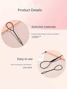 2pcs  Solid Casual Hair Curler For Daily Life,Hair Braiding Tool Pull Pin - Black - View 2