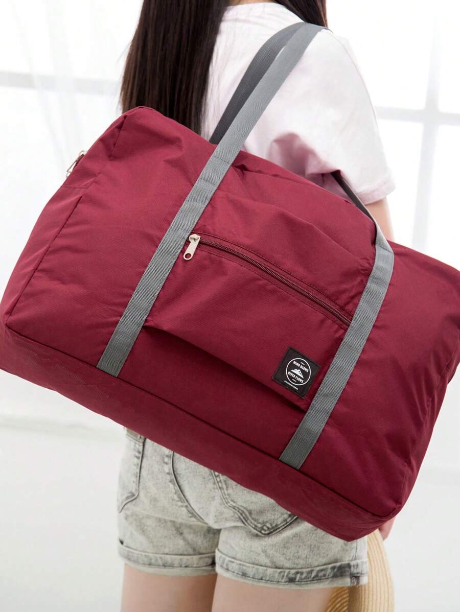 1 pieza Bolsa de almacenamiento plegable para viaje, liviana y de gran capacidad, adecuada para llevar en el equipaje, mochila escolar, esencial para viajes, organizador de viaje para playa, vacaciones de verano, bolsa de viaje para maleta, bolsa de fin de semana, bolsa de gimnasio, bolsa de lona, bolsa de universidad, bolsa de hospital, bolsa de vacaciones de invierno para la escuela - Burdeos - Ver 1