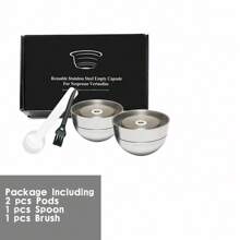 Reusable Coffee Capsules Stainless Steel Refillable Espresso Pods Compatible With Vertuoline 230ML And 414ML Pods Coffee Accessories - Silver - View 18