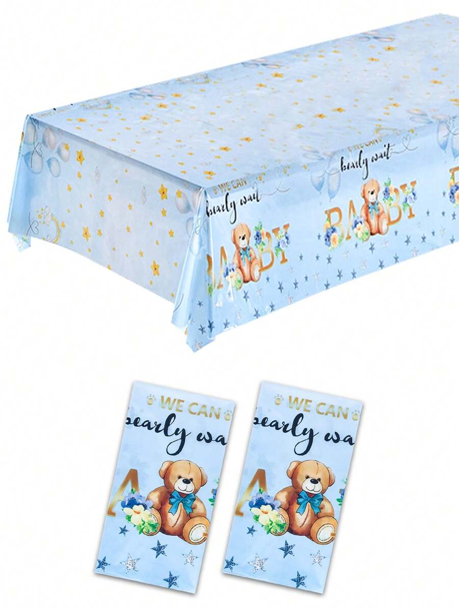 TREWAVE Woodland Animals Plastic Tablecloth Forest Wild Creatures Baby Shower Table Covers for Boy Girl Birthday Table Decoration Neutral Gender Reveal Decor Friendship Themed Party Supply 54 x 108