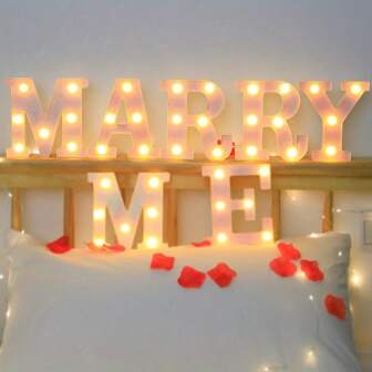 1 Pc Lighting Glowing Letters Light, LED Battery Powered Letter Light, For Bedroom Birthday Party Wedding Home Christmas Decoration