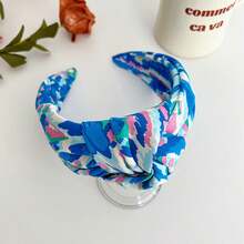 Colorful Camouflage Wide Knot Headband For Women, Printed Cloth Fabric Hairband To Cover Broken Hair When Washing Face, 1pc - Multicolor - View 8