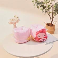 1 par de brazaletes inflables de sirena rosa, artículos esenciales de playa, accesorios de playa, flotador de piscina - Rosa - Ver 5