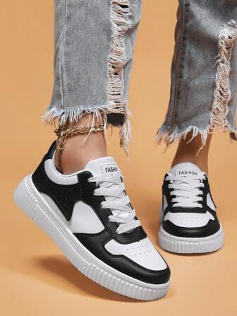 Women Shoes Casual Sneakers, Lace Up Soft Sole Flat Comfortable Skate Shoes For Women, Lightweight Low-Top Daily Shoes Woman