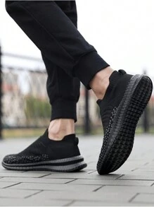 Men's 39-48 Size Breathable Non-Slip Fitness Yoga Sports Outdoor Vacation Mesh Graffiti Bottom Soft Slouchy Socks, Big Size Sports Shoes