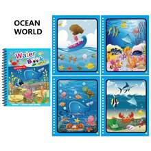 Livro de pintura mágica com água para decoração de Natal, brinquedos Montessori, livro de colorir reutilizável, livro de desenho mágico com água, livro de brinquedos educativos (todos os acessórios estão em cores e estilos aleatórios), escritório, escola, desenho, aluno, marcadores, papelaria, meninos, meninas, material escolar, material escolar, aquarela, brinquedos para meninos e crianças, brinquedos infantis, volta às aulas