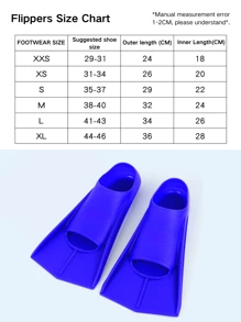 Barbatanas de Mergulho de Natação Durável Modelo Novo Azul Para Exterior Barbatanas de Treinamento de Silicone Não Tóxico Unissex para Natação e Mergulho, Produto para Mergulho, Barbatanas Curtas com Abertura para o Pé e Desenho Novo e Barato de Barbatanas Impermeáveis para Natação