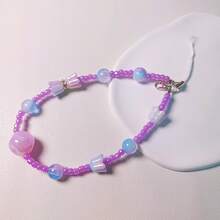 時尚鬱金香DIY人造手機掛繩、手鍊、防丟掛繩 - 紫色 - 查看 2