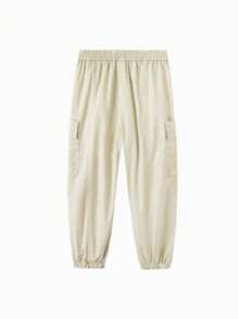 Balabala 男童工装裤，儿童裤，夏季，青少年男孩，户外休闲裤，字母设计， - 灰色 - 查看 5