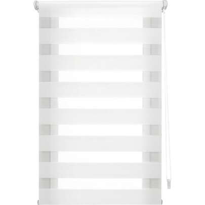 Ecommerc3 Estor Enrollable Noche y Día Sin Taladrar Tamaño 65x220 - Estor Easyfix SIN HERRAMIENTAS Tamaño Tela 62x215 - Estor Noche y Día Blanco