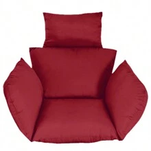 1Pc Egg Chair Cushion Hanging Basket Seat Cushion Thicken Soft Egg Swing Chair Pad Hanging Egg Chair Cushion With Headrest For Wedding Decoration - Màu Đỏ Sâu - Xem 3