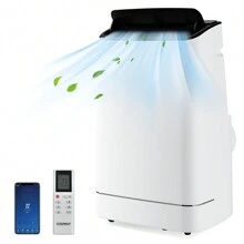 18000 BTU Portable Air Conditioner, Freestanding Auto Swing 4-In-1 AC Unit W/ Built-In Dehumidifier, 24H Timer, Remote Control/APP Control & Window Kit For Rooms Up To 50㎡ - 白色 - 查看 1
