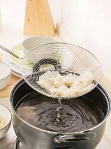 1 件，滤勺，带手柄的不锈钢丝撇渣勺，厨房蜘蛛滤网，家用煎炸撇渣勺，油炸食品厨房烹饪工具，厨房用品，厨房小工具 - 彩色 - 查看 2