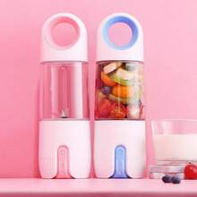 Máy ép trái cây Máy xay sinh tố Cốc đựng nước ép điện Mini USB Di động có thể sạc lại Du lịch 480ml 4 lưỡi dao - Màu xanh lam - Xem 2