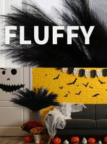 10/20 件装 - 人造藤条草波西米亚风装饰假蒲苇草，蓬松大号人造芦苇，可用于花瓶填充、农舍家居厨房波西米亚风装饰、房间装饰、婚礼派对装饰（黑色）、情人节、毕业典礼、秋季装饰、秋季、人造植物 - 黑色 - 查看 4