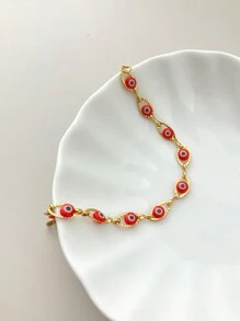 Mazuer 1 chiếc vòng tay tennis mắt xanh navy bằng thép không gỉ phong cách retro tối giản dành cho nữ, quà tặng cho ngày hẹn hò, tiệc tùng ngày lễ, đi làm hàng ngày - Nhiều màu - Xem 6