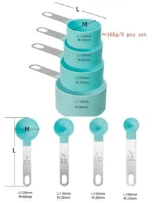 8入組/套不銹鋼量杯和湯匙帶橘色手柄,烘焙工具成套工具帶畢業標記