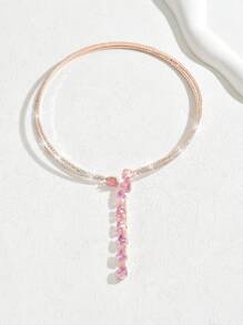 1 pièce Élégant Collier Ras-de-Cou Ouvert Étincelant en Zirconium, Convient pour la Fête, le Bal, la Tenue de Mariage