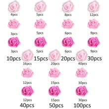 5/10/15/20/25/30支/套 粉色人造花，简约PS泡沫装饰花，家居装饰（OPP包装） - 粉色 - 查看 3