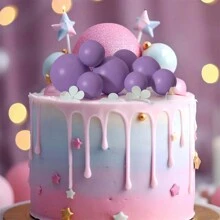 10个彩色球形蛋糕装饰品，紫色球形蛋糕装饰配件，装饰品，烘焙装饰品，圣诞节 - 紫色 - 查看 2