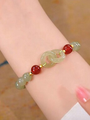 CVNANA 1pc Linked Chain Buckle Bracelet For Women, Best Friends Birthday Gift Hand Ornament