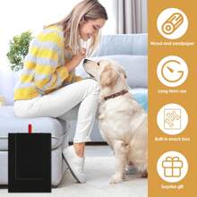 Tabla de lima de uñas de madera para perros con caja de bocadillos integrada y papel de lija para moler las uñas de cachorro. Resistente tablero para arañar las patas del perro para perros pequeños y medianos - Negro - Ver 2