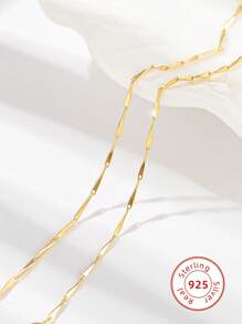 Collana In Argento Sterling 925 Per Donne, Catena Lunga E Sottile Alla Moda, Placcata In Oro 18k Per Maglione