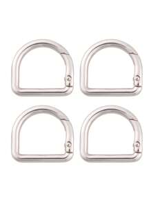 5piezas Hebilla de correa de bolsa con cierre de gancho de hardware en forma de D para la fabricación de bolsos DIY - Plateado - Ver 1