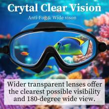One Children Clear Large Frame Swimming Goggles, Waterproof, Anti-Fog, UV Protection Swim Glasses For Summer Swimming Pool, Water Play, Beach, Surfing, Diving. Silicone Eyepiece.