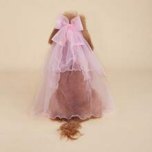 1個寵物髮飾夾，粉色可愛貓狗造型，適用於寵物婚禮裝飾 - 粉色 - 查看 1