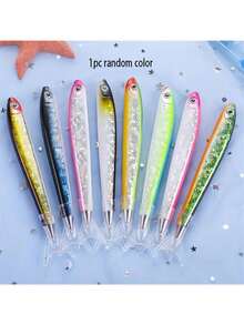 1pc Random Color Creative Fish Shaped Ballpoint Pen For Signing & Writing, School & Office Supplies - Random Color - View 9