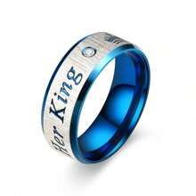 1Pc Fashion Stainless Steel Couple Rings Her King His Queen Wedding Rings For Men Women With Zirconia Ring Romantic Anniversary Wedding Band Jewelry Valentine's Day Gifts,Mom,Mother,Mother's Day,Gift - Her King His Queen - View 23