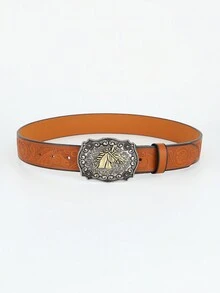 1pc Ladies Floral Embossed Casual Vintage Belt