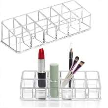 1/2/4 chiếc 12 Son môi Acrylic trong suốt dạng lưới, Son bóng, Giá trưng bày lưu trữ, Hộp lưu trữ hoàn thiện son môi, Cho kỳ nghỉ bãi biển, Bộ sưu tập phòng tắm, Bộ sưu tập phòng ngủ, Sức chứa lớn - Trong sáng - Xem 1