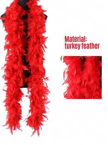 1入組多彩羽毛圍巾，6.6英尺長的女式羽毛圍巾，適用於跳舞婚禮萬聖節，舞台佈置節日派對頭飾服飾配件，是送禮的理想選擇 - 粉色 - 查看 7