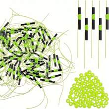 25 piezas de topes de boyas para flotadores de pesca, topes de boyas con nudos corredizos y cuentas para pesca - Verde - Ver 1