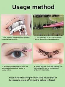 1 Box Of 36 Clusters Of 10-11mm Sectioned False Eyelashes With A Gentle, Self-Adhesive Strip, Can Be Worn In 3 Seconds Without Glue, Reusable And Natural-Looking, Suitable For Light Makeup And Slouchy People Attending Business Events.
