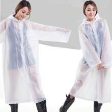 1 pieza Traje impermeable con capucha tipo poncho con mochila para viajes, senderismo y ciclismo, Equipo para lluvia reutilizable, grueso y resistente al agua - Multicolor - Ver 12