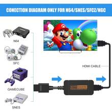 HONSON N64 HDMI-Compatible Adapter, HDMI-Compatible Converter With HDMI-Compatible Cable For N64/Gamecube/SNES - Black - View 3